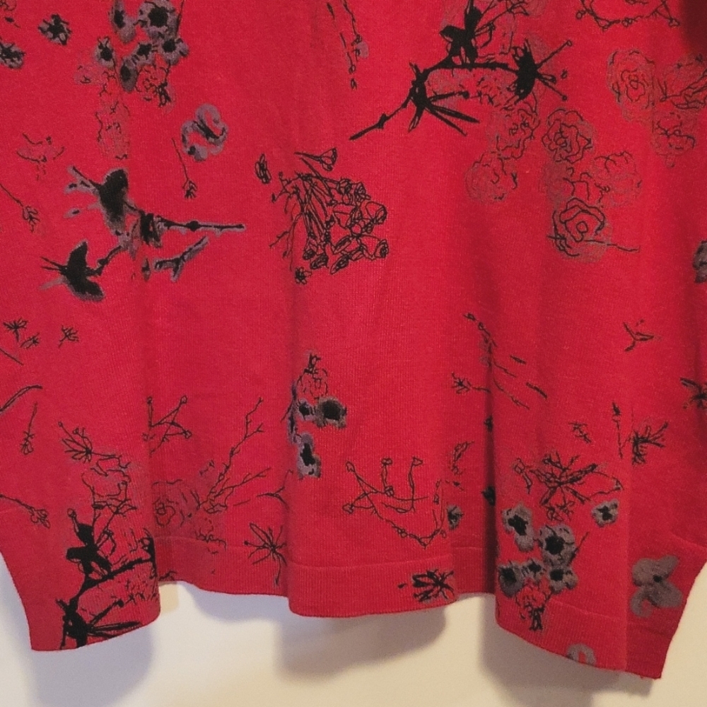 Pierri New York 3/4 sleeve red sweater square neck size L - Picture 4 of 11